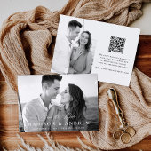 Save The Date Mariage 2 Photo QR Code Calligraphie Élégante Mode