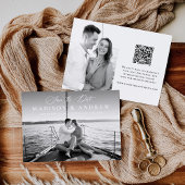 Save The Date Mariage 2 Photo QR Code Calligraphie Élégante Mode