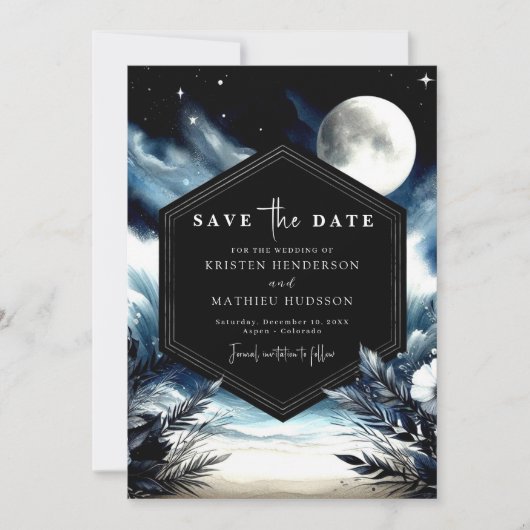 Save The Date Mariage à aquarelle chic (Devant)