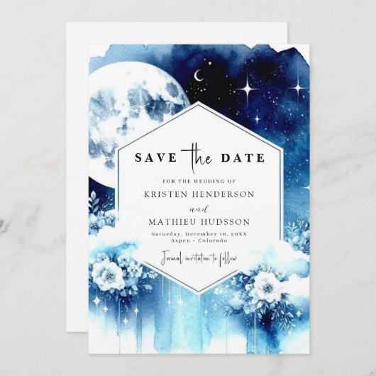 Save The Date Mariage à aquarelle terrestre (Devant / Derrière)