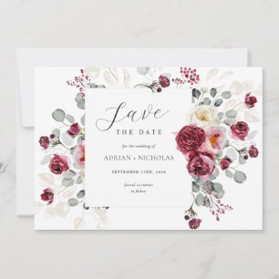 Save The Date Mariage à charpente florale de Bourgogne