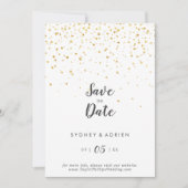 Save The Date Mariage à Confettis Dorés Enregistrez la Date (Devant)