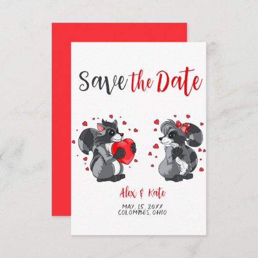 Save The Date Mariage à couteaux mignons Enregistrer la date Fai (Devant / Derrière)