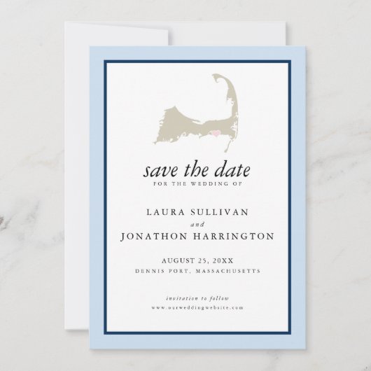 Save The Date Mariage à Dennis Port Cape Cod (Devant)