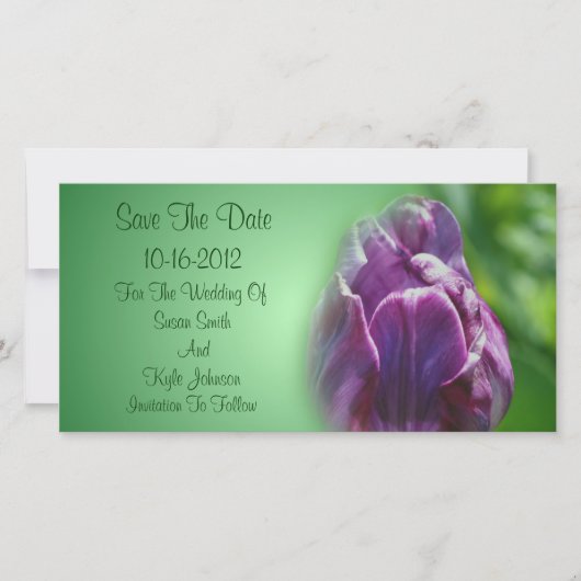 Save The Date Mariage à fleurs de tulipe violet (Devant)