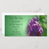 Save The Date Mariage à fleurs de tulipe violet (Devant / Derrière)