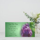 Save The Date Mariage à fleurs de tulipe violet (Debout devant)