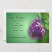 Save The Date Mariage à fleurs de tulipe violet (Devant)