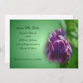 Save The Date Mariage à fleurs de tulipe violet (Devant / Derrière)