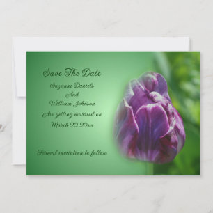 Save The Date Mariage à fleurs de tulipe violet