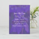 Save The Date Mariage à fleurs Iris violet (Debout devant)