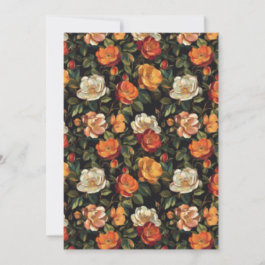 Save The Date Mariage à fleurs Rose Fleur sauvage classique (Dos)