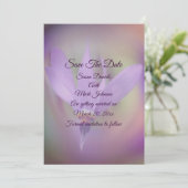 Save The Date Mariage à fleurs violettes pâles (Debout devant)