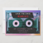 Save The Date Mariage à la bande cassette rétro (Devant)