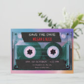 Save The Date Mariage à la bande cassette rétro (Debout devant)