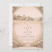 Save The Date Mariage à la chapelle rustique de campagne (Devant)