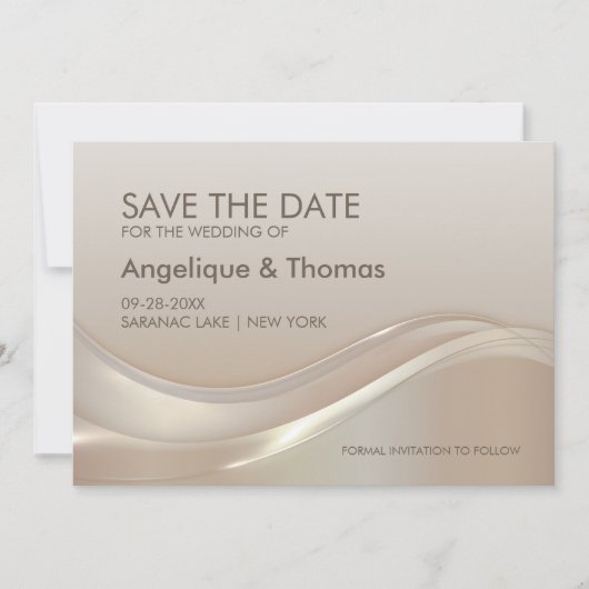 Save The Date Mariage à la crème moderne Enregistrer la date (Devant)