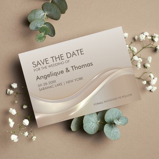 Save The Date Mariage à la crème moderne Enregistrer la date