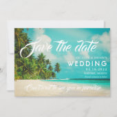 Save The Date Mariage à la destination de la plage paradisiaque (Devant)