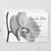 Save The Date Mariage à la Fleur d'Orchidée Blanche Enregistrer  (Devant)