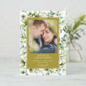 Save The Date Mariage à la frontière florale rustique classique (Debout devant)