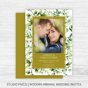 Save The Date Mariage à la frontière florale rustique classique