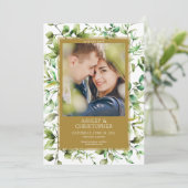 Save The Date Mariage à la frontière florale rustique classique (Debout devant)