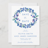 Save The Date Mariage à la gouache bleuet (Devant)