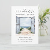 Save The Date Mariage à la plage océanique à l'aquarelle (Debout devant)