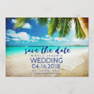 Save The Date Mariage à la Plage St. John, USVI Enregistrez la D
