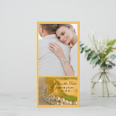 Save The Date Mariage à la rose jaune et aux perles blanches Sau (Debout devant)