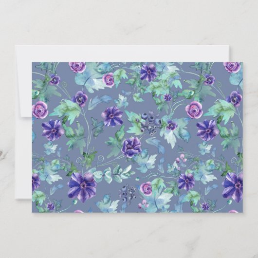 Save The Date Mariage à la tasse de thé aux anémones aquarelles  (Dos)