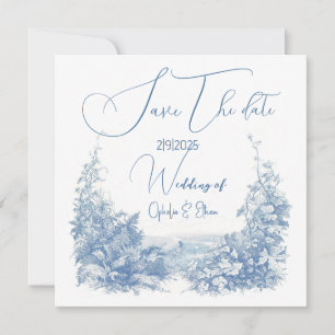 Save The Date Mariage à la typographie moderne aquarelle florale