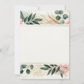 Save The Date Mariage à la végétation rose (Dos)