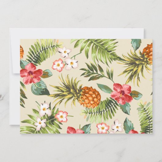 Save The Date Mariage à l'ananas Feuille tropical Enregistrer la (Dos)