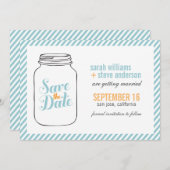 Save The Date Mariage à l'ancienne dans un pot Mason, Enregistre (Devant / Derrière)