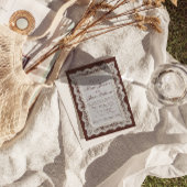 Save The Date Mariage à l'ancienne dentelle marron chocolat
