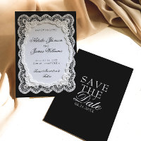 Mariage à l'ancienne dentelle noire et blanche