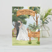 Save The Date Mariage à l'aquarelle  (Debout devant)