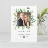 Save The Date Mariage à l'aquarelle dans la forêt de la verdure (Debout devant)