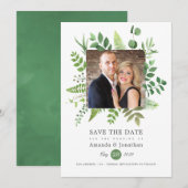 Save The Date Mariage à l'aquarelle dans la forêt de la verdure (Devant / Derrière)