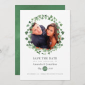 Save The Date Mariage à l'aquarelle en forêt de verdure (Devant / Derrière)