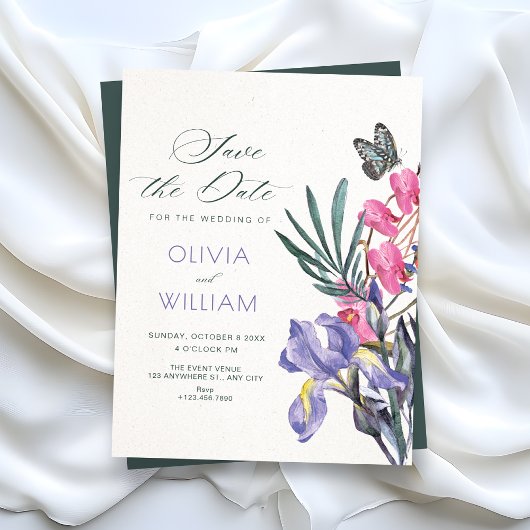 Save The Date Mariage à l'aquarelle florale