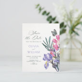 Save The Date Mariage à l'aquarelle florale (Debout devant)