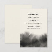 Save The Date Mariage à l'aquarelle noire (Devant / Derrière)