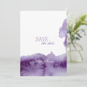 Save The Date Mariage à l'aquarelle ultra violet ENREGISTRER la  (Debout devant)