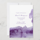 Save The Date Mariage à l'aquarelle ultra violet ENREGISTRER la  (Dos)