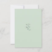 Save The Date Mariage à l'aquarelle vert sauge eucalyptus (Dos)