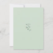 Save The Date Mariage à l'aquarelle vert sauge eucalyptus (Dos)