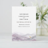 Save The Date Mariage à l'aquarelle violette (Debout devant)